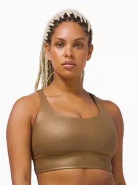 Lululemon Athletica Energy Metallic Bronze Sports Bra
